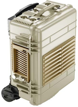 WF-U-K5 portable five-band UAV jammer in a tan rugged case